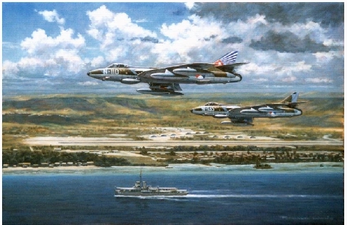 Dutch Hunter F4s over New Guinea